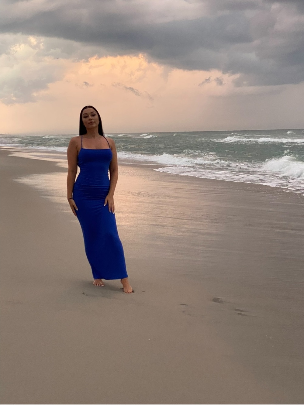 Women’s Royal Blue Spaghetti-Strap Maxi Dress